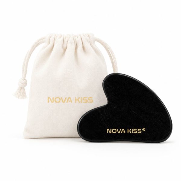 887475.jpg Piatra Gua Sha din Jad Natural NOVA KISS pentru Masaj Facial, Antirid si Drenaj Limfatic, Include Saculet de Bumbac