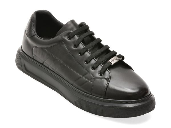 Pantofi sport EPICA negri, T8900, din piele naturala