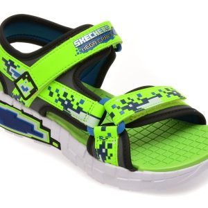 Sandale SKECHERS verzi, MEGA-SPLASH 4K, din piele ecologica