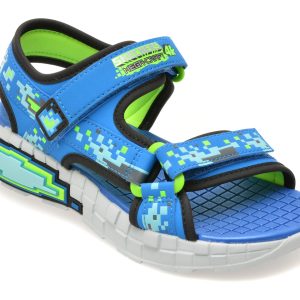Sandale SKECHERS albastre, MEGA-SPLASH 4K, din piele ecologica
