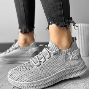 Adidasi dama casual din panza  gri 91  T50-3