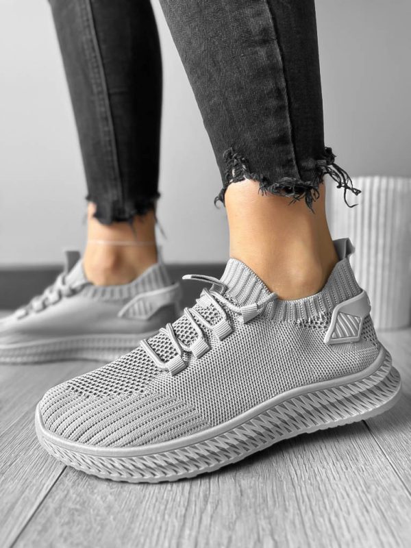 Adidasi dama casual din panza  gri 91  T50-3