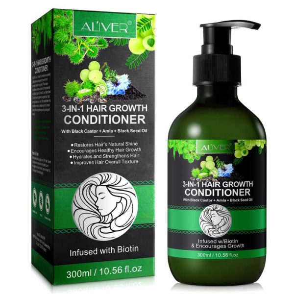 Balsam de Par 3 in 1 cu Ulei de Ricin, Amla, Negrilica pentru Cresterea Parului, 300 ml