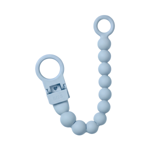 Clip pentru suzeta BIBS Beaded, cu margele din silicon Baby Blue