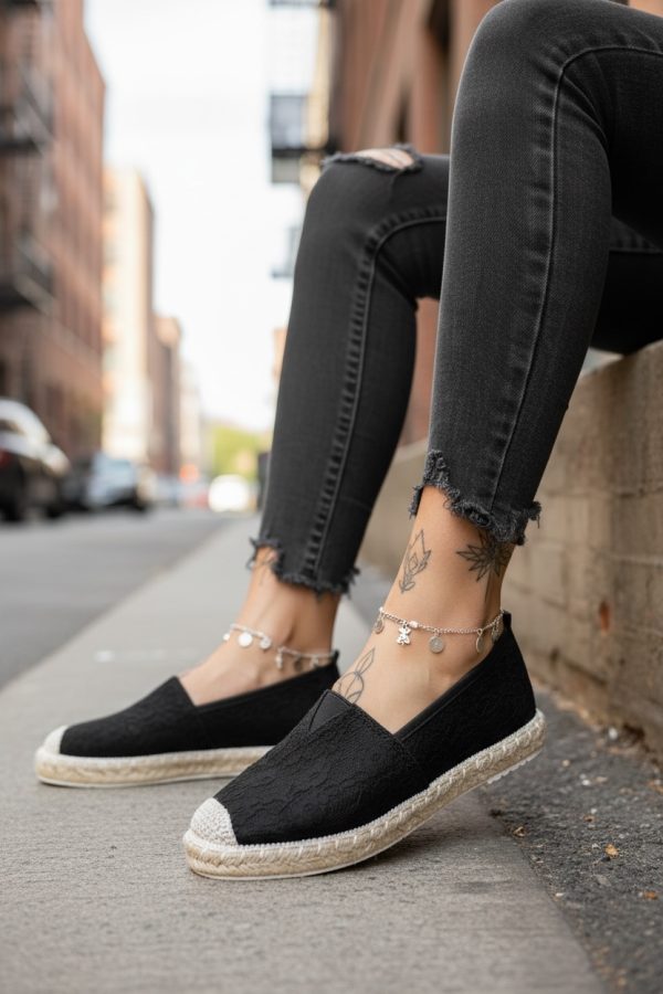 Espadrile dama casual negre Y031 T56-3