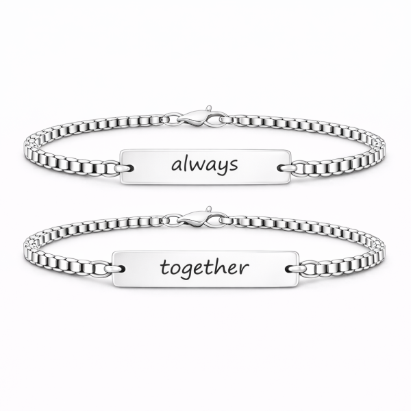 Set 2 Bratari Personalizate Always cu Argint