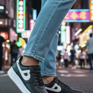 Adidasi dama negri cu alb  casual  B99