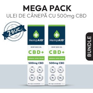 Mega Pack Ulei de canepa cu 500mg CBD HempAID, pachet promotional