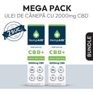 Mega Pack Ulei de canepa cu 2000mg CBD HempAID, pachet promotional