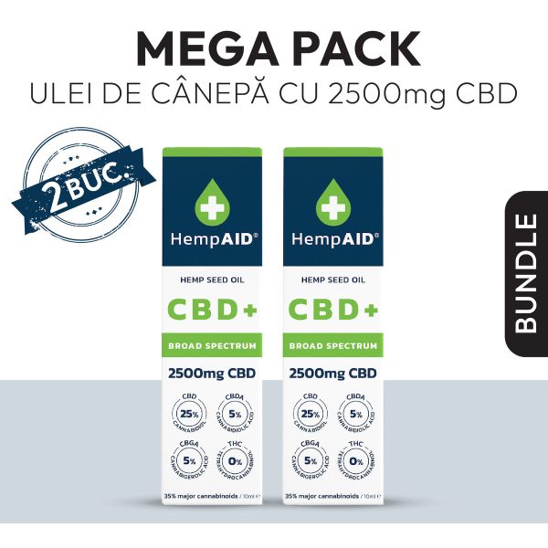 Mega Pack Ulei de canepa cu 2500mg CBD HempAIDpachet promotional