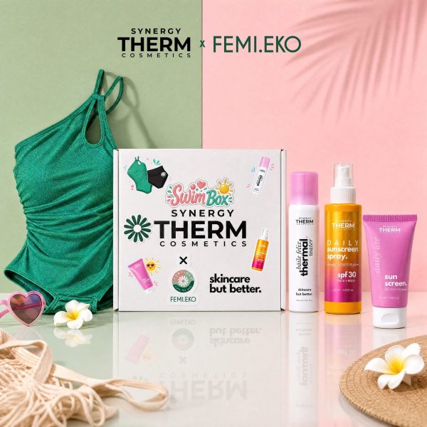 Synergy Therm × Femi.Eko Swim Box Eva | Protecție solară + Costum de baie menstrual L