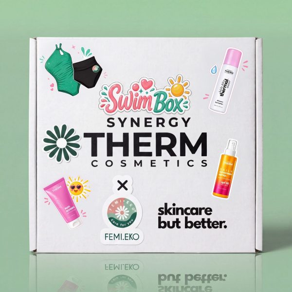 Synergy Therm × Femi.Eko Swim Box Kaia | Protecție solară + Slip menstrual de înot L