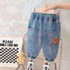 Compleu Bluza Crem si Pantaloni Albastri Cute Bear - 2-3 ani