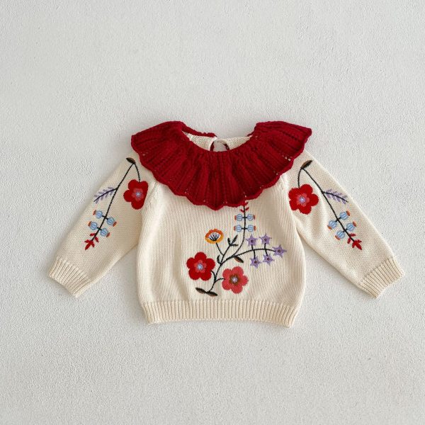 Compleu Crem Tricotat Cu Detalii Fetite Linda - 2-3 ani