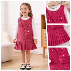Compleu-Fetite-3-Piese-–-Sarafan-Roz-Bluza-si-Gentuta1.jpg Compleu Fetițe 3 Piese – Sarafan Roz, Bluză și Gentuță - 6-7 ani