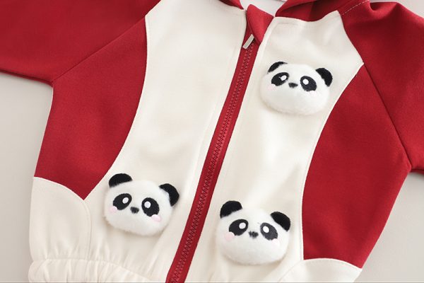 Trening Rosu Copii Ursulet Panda - 4-5 ani