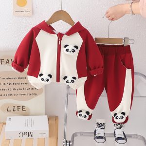 Compleu-Rosu-Baieti-Ursulet-Panda5.jpg Trening Rosu Copii Ursulet Panda - 12-18 luni