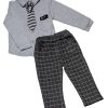 Costum Baieți Elegant Cu Cămașă Gri - 18-24 luni
