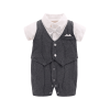 Costum Salopeta Eleganta Baieti Gri Luis - 9-12 luni