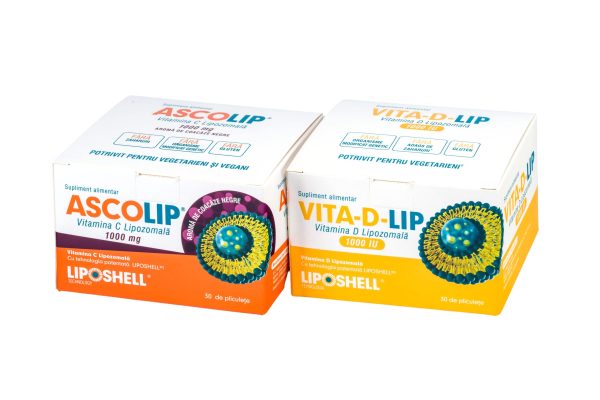 Pachet Promoțional - Vitamina C Lipozomală 1000 mg LIPOSHELL® + Vitamina D Lipozomală 1000 IU LIPOSHELL®
