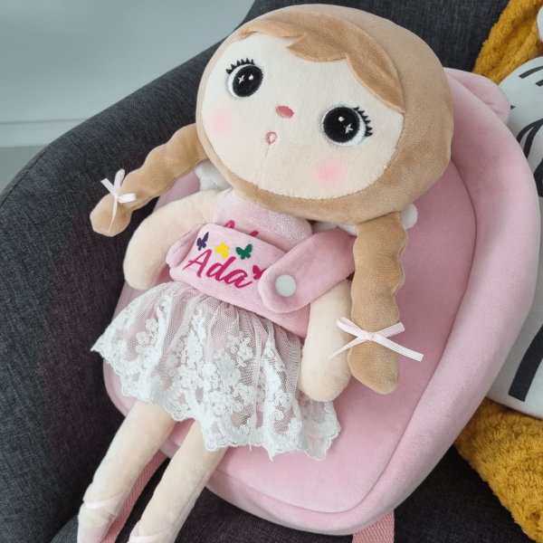 Ghiozdan personalizat Ingeras cu codite Roz