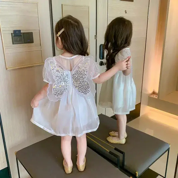 Rochita Fetite Butterfly Alb Vanessa - 6-7 ani