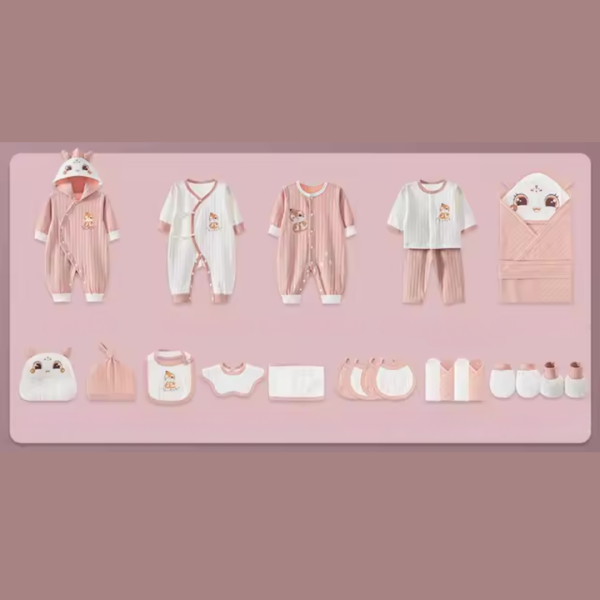 Hăinuțe Cadou Bebe Set 24 Piese Dragon Roz - 3-6 luni