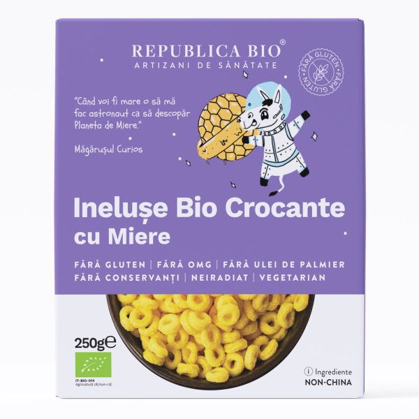 Ineluse Bio crocante cu miere, ecologic, FARA GLUTEN, Republica BIO, 250 g - Default
