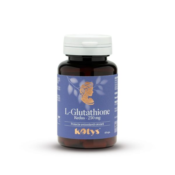 L-Glutathione Redus 250 mg -- 60 capsule pentru protecție antioxidantă celulară, Kotys
