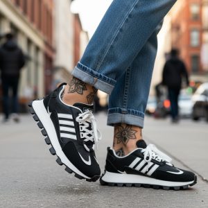 Adidasi dama casual  alb cu negru   LA249  n3-3