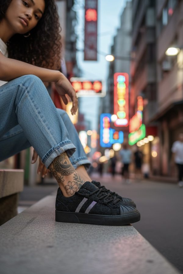 Adidasi dama casual negri M2095 N9-2