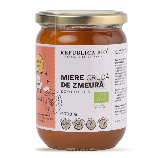 Miere de Zmeura ecologica cruda Republica BIO, 700 g - Default