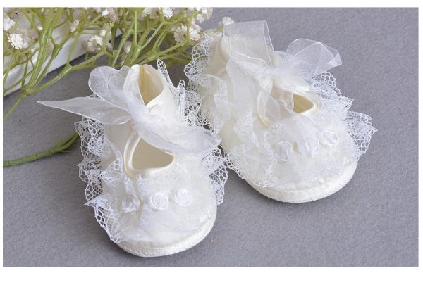 Papuci Bebe Rose Crem - 13 cm