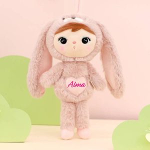 Papusa personalizata Iepuras Pufos Roz (mini)