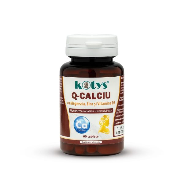 Q-Calciu-edb.jpg Q-Calciu cu magneziu, zinc si Vitamina D3, 60tb, KOTYS