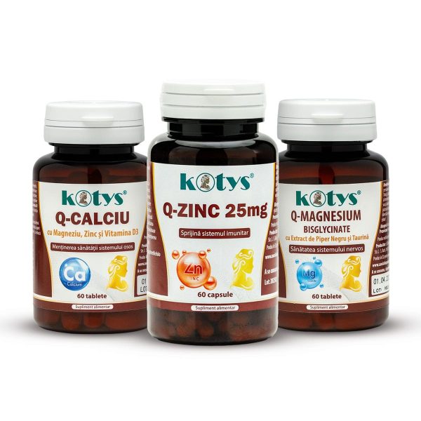 Q-ZincCalciuMangeziu.jpg Pachet Kotys Q-Calciu + Q-Magneziu 375mg + Zinc 25mg