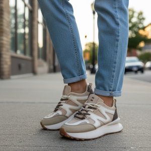 Adidasi dama casual bej cu maro  R01  N7-1