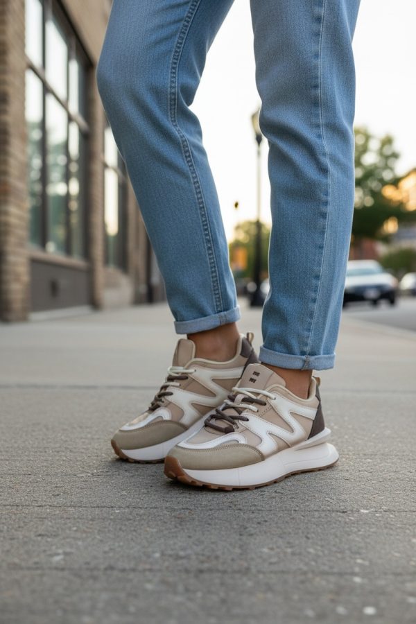 Adidasi dama casual bej cu maro  R01  N7-1