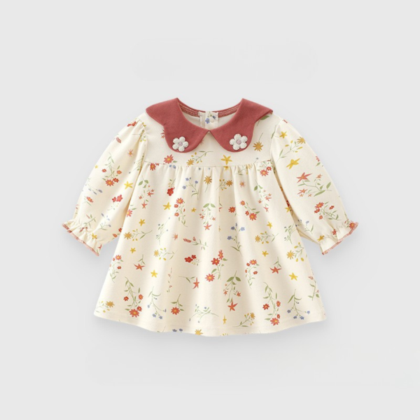Rochie-Fetite-Crem-cu-Floricele-Sabina2.png Rochie Fetițe Crem cu Floricele Sabina - 12-18 luni