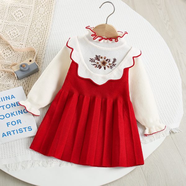 Rochie Fetite Rosie cu Broderie Freya - 6-7 ani