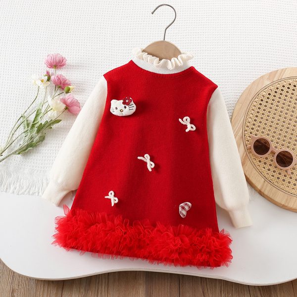 Rochie Rosie Fetite Hello Kitti - 4-5 ani