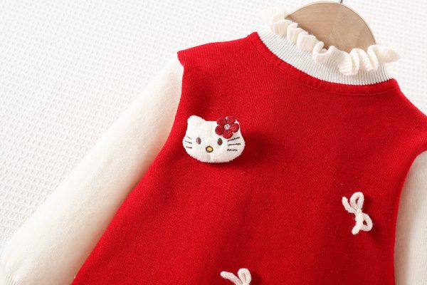 Rochie Rosie Fetite Hello Kitti - 4-5 ani