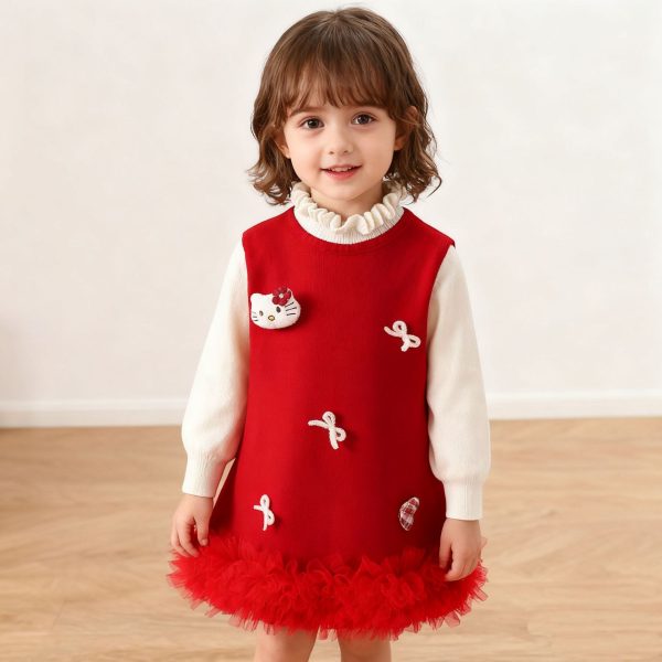 Rochie Rosie Fetite Hello Kitti - 4-5 ani