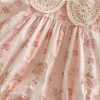 Rochie Roz Fetite cu Floricele Eliza - 3-4 ani