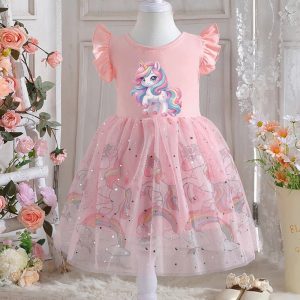 Rochie-Roz-Fetite-cu-Unicorni-Beatrice1.jpg Rochie Roz Fetite cu Unicorni Beatrice - 2-3 ani