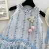 Rochita-Fetite-Albastru-Broderie-Florala-Miriam3.jpg Rochiță Fetițe Albastru Broderie Florală Miriam - 5-6 ani