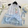 Rochita-Fetite-Albastru-Broderie-Florala-Miriam4.jpg Rochiță Fetițe Albastru Broderie Florală Miriam - 5-6 ani
