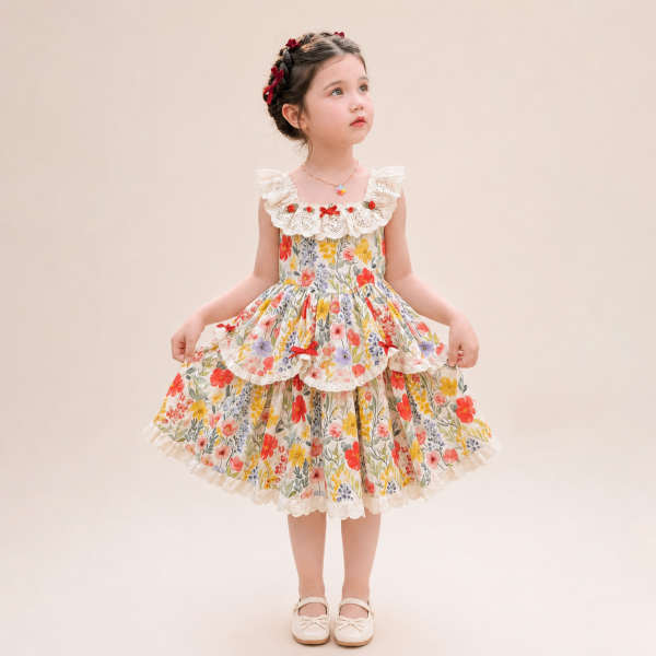 Rochiță Florală pentru Fetițe Multicolor Thea - 2-3 ani