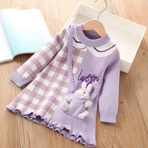 Rochita Mov Fetite Lovely - 5-6 ani