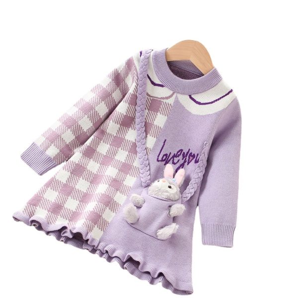 Rochita Mov Fetite Lovely - 5-6 ani